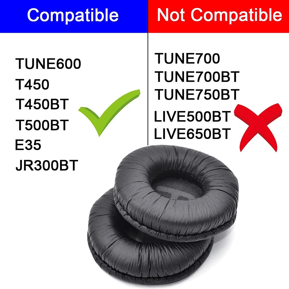 Наушники для JBL Tune 600 BTNC 500BT T450 JR300 Tune 510BT Сменные амбушюры с протеиновой кожей и пеной с эффектом памяти