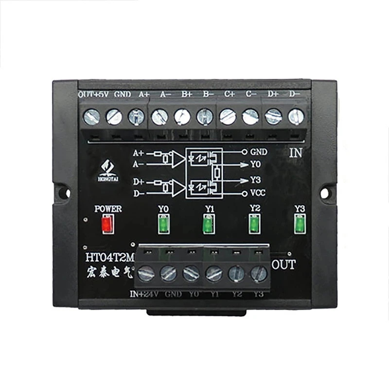 

3 or 4 channels Differential to Push-pull HTL TTL Signal PNP/NPN Converter for Encoder to PLC counters 2MHz 5V 24V