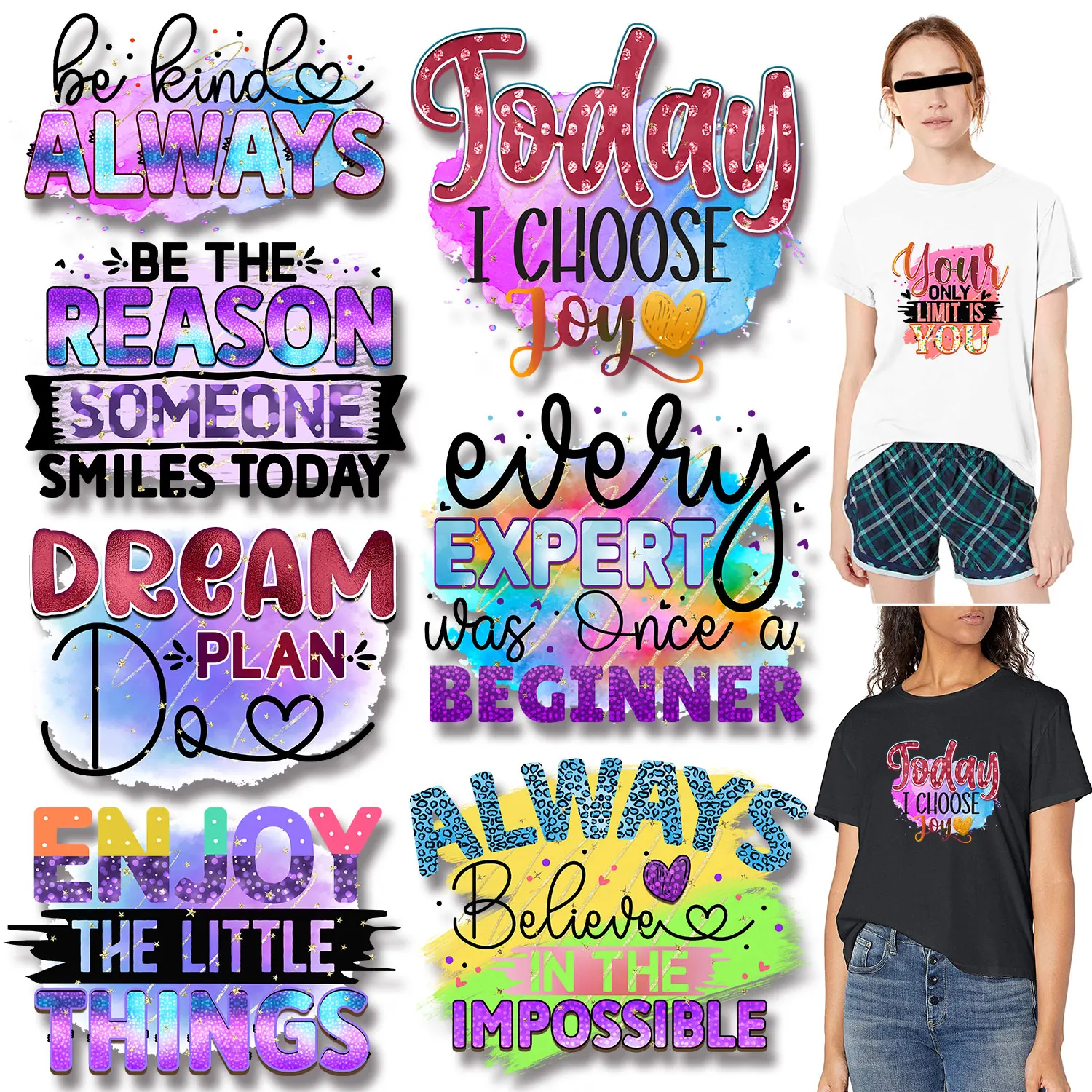 Word Stickers that Express an Attitude Iron on Patches Garment Accessories European and American Trend Elements Diy Craft