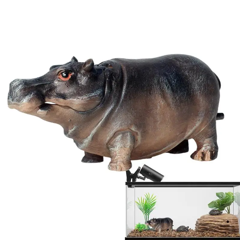 Fish Tank Bubbler Oxygen Fish Pump Resin Hippo Aquarium Bubbler Pneumatic Air Stone Gallon Realistic Landscape Decoration for