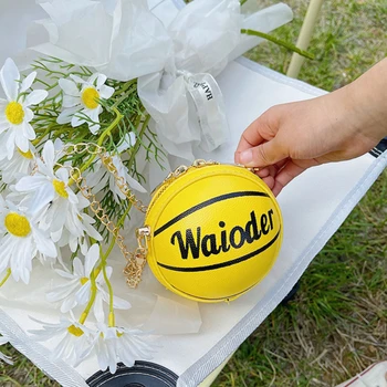 Güzel basketbol çocuk Crossbody çanta küçük yuvarlak bebek kız omuz çantaları sevimli zincir erkek çocuklar bozuk para cüzdanı cüzdan aksesuarları