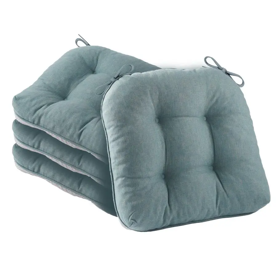 

Набор из 4 подушек для стульев, подушки для сидений кухонных стульев с нескользящей основой, водонепроницаемые подушки для стульев для использования в помещении и на улице.