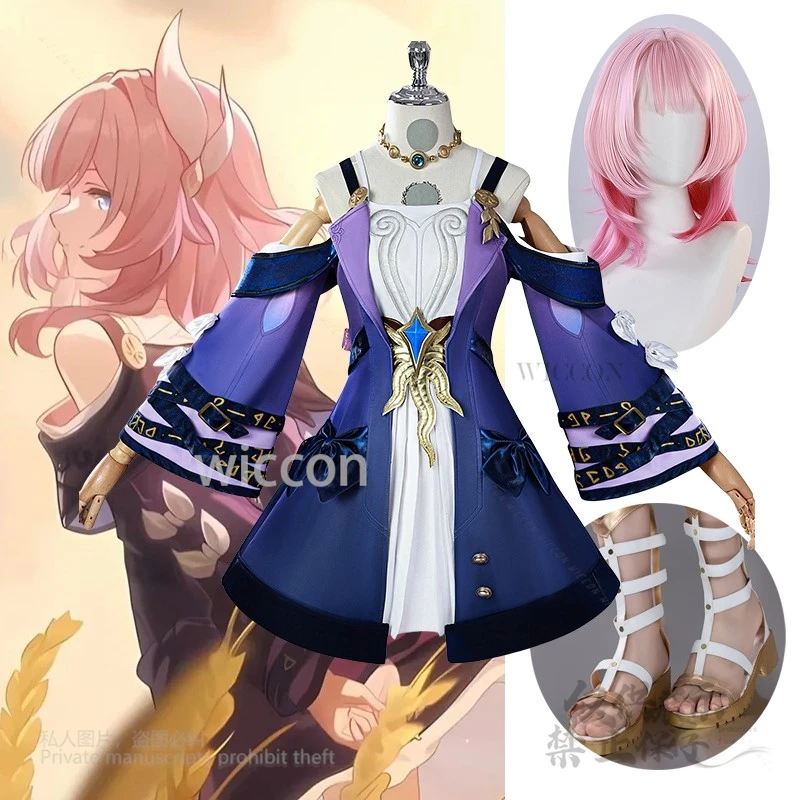 Cyrene-Juego de disfraz de Cosplay Honkai Star Rail, conjunto completo de abrigo, vestido, falda, tocado, collar, peluca de utilería, fiesta de Carnaval de Halloween para mujer