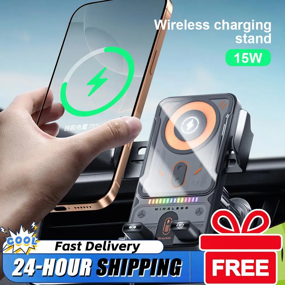 

15W Wireless Car Charger Car Phone Mount Air Vent Phone Stand Auto Clamping Car Accessories