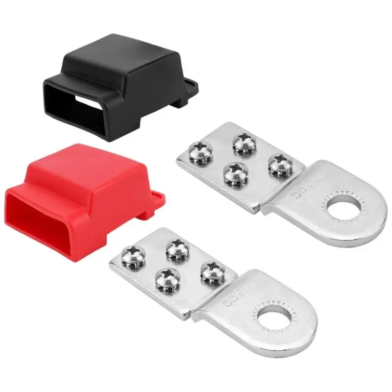 Battery Cable Terminal Set with Covers Terminal Mounting for Vehicle Repair Work