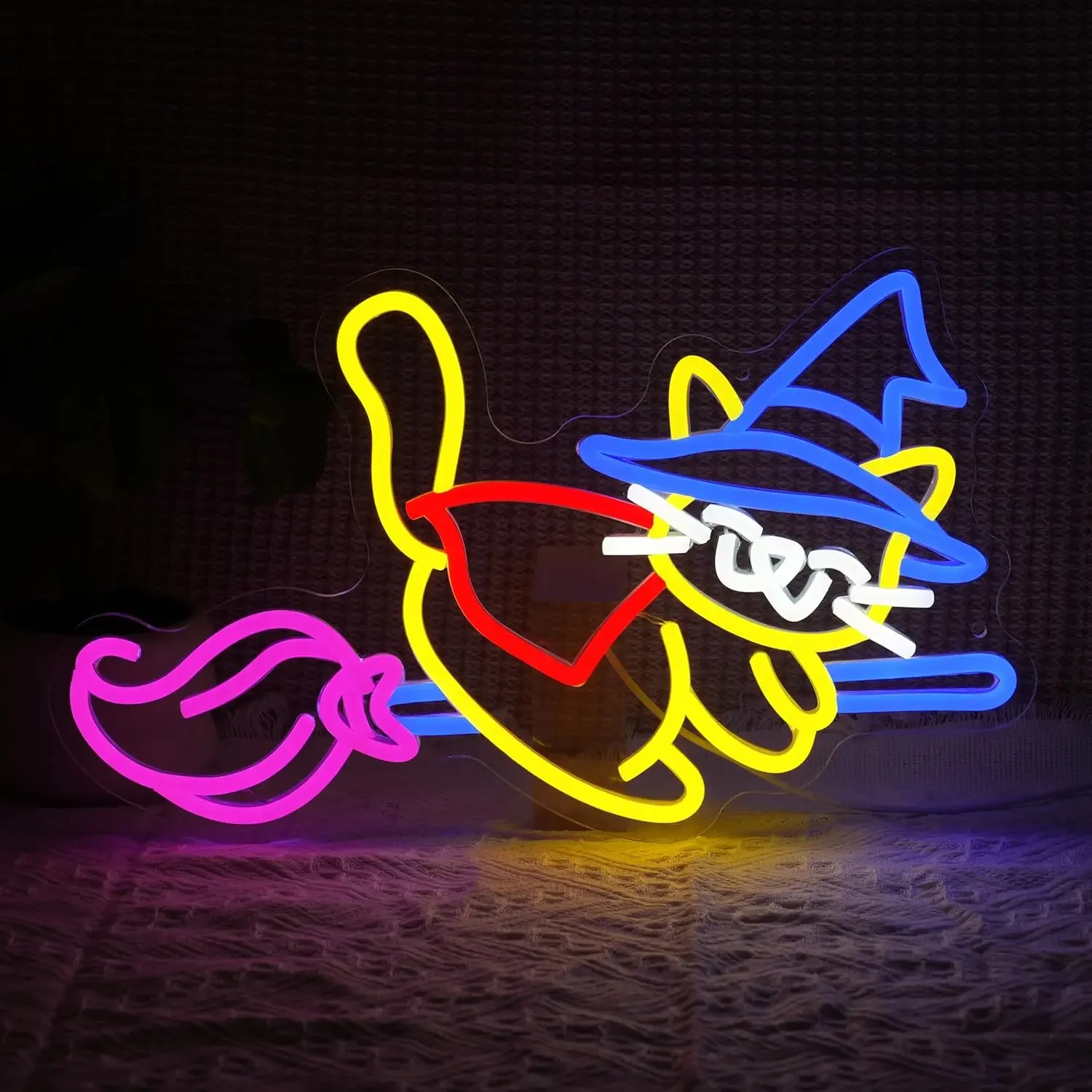 

Неоновая вывеска «Волшебный кот-ведьма» с USB-питанием, регулируемая LED-подсветка для спальни, гостиной, клуба, бара, мужской комнаты, вечеринок, подарков, декора стен