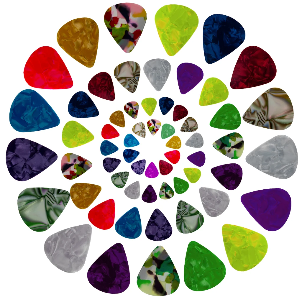 LOOK Assorted Guitar Picks 어쿠스틱 일렉트릭 베이스 Plectrum Mediator 기타 액세서리 0.46/71/96mm 셀룰로이드 기타 픽