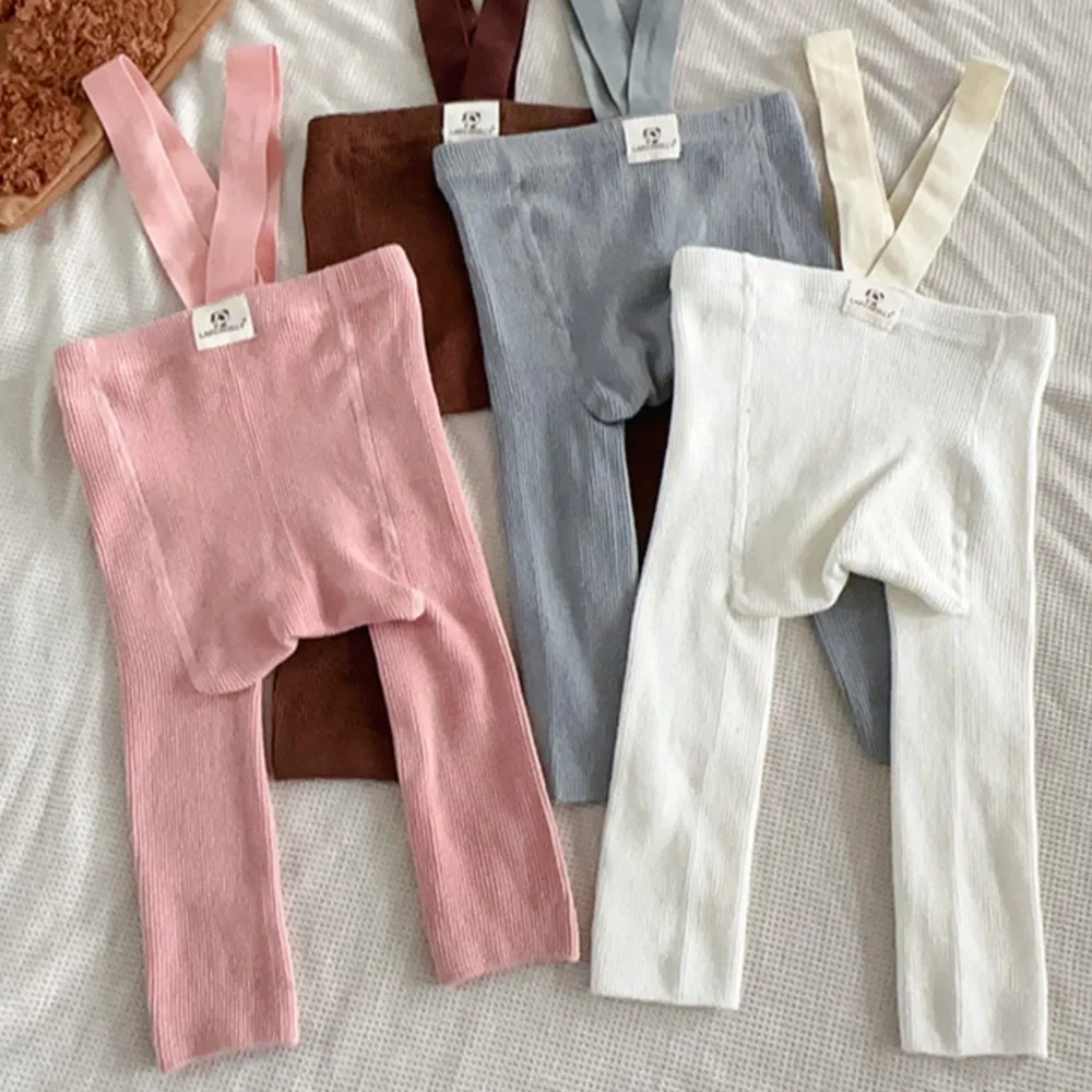 Newborn baby stocking weightlifting pants babies high-waisted shoulder straps nine-inch pantyhose trendy baby leggings infant