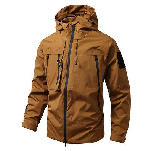 CHRLCK Chaqueta de senderismo impermeable para hombre Caramel mujer cortavientos a prueba de viento Camping ciclismo Trekking pesca chaquetas al aire libre