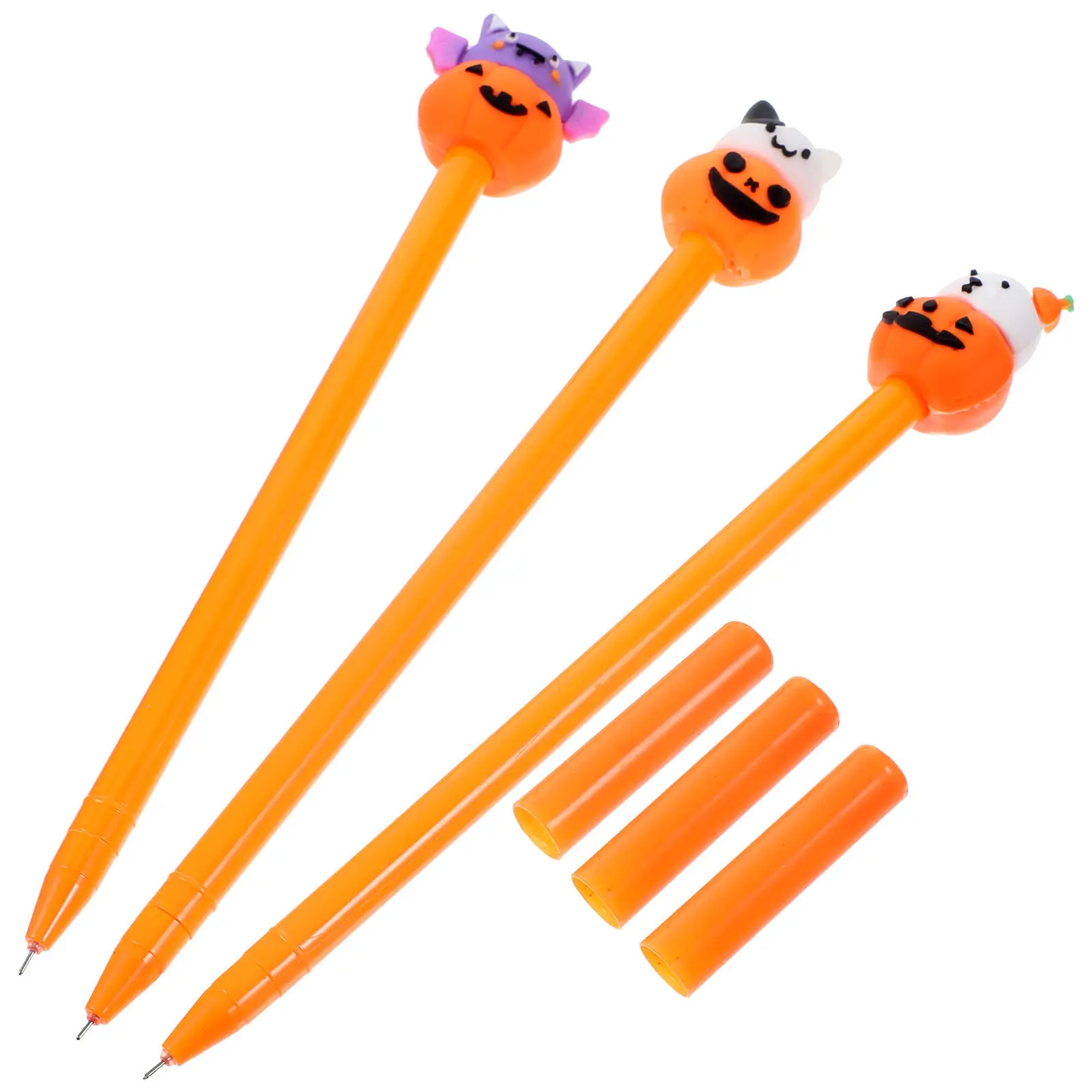 

Набор из 3 милых ручек-тыковок для плавного письма, подарок на Хэллоуин для детей, студентов, офиса, канцелярские принадлежности, портативный набор ручек для подписи