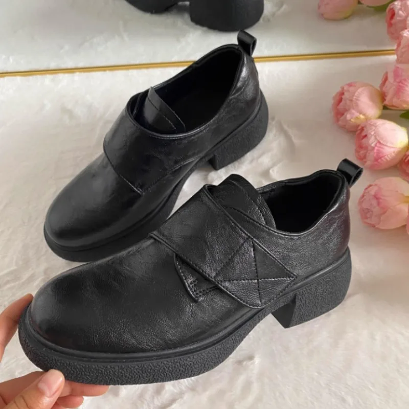 

Мокасины из мягкой кожи, женская обувь на платформе, маленькие кожаные туфли, женские туфли высокого класса на толстом каблуке