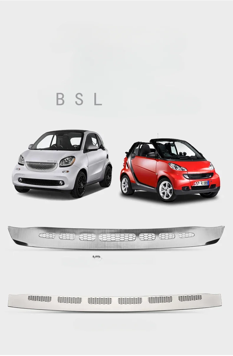 

Stainless Steel Car Trunk Rear Guard Plate Sticker Rear Bumper Trim for Smart 451 Fortwo Trunk Sill Tread 3D Carbon Fiber Film