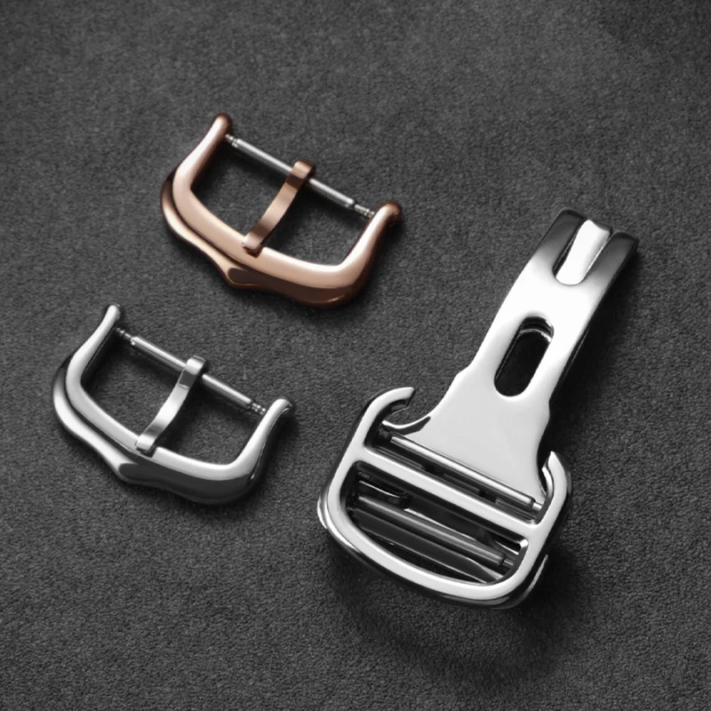 Stainless Steel Watch Buckle For Cartier Watch Strap Replacement  Folding Clasp Matel Pin Buckle Silver Gold 12mm 14mm 16mm 18mm - view 2