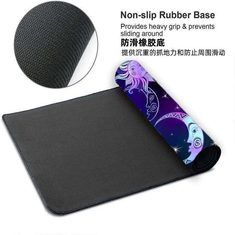 VIKAMA Golden Moon Star Large Desk Mat Non Slip Waterproof Gaming Mouse Pad Tarot Table Protector Home Office Student