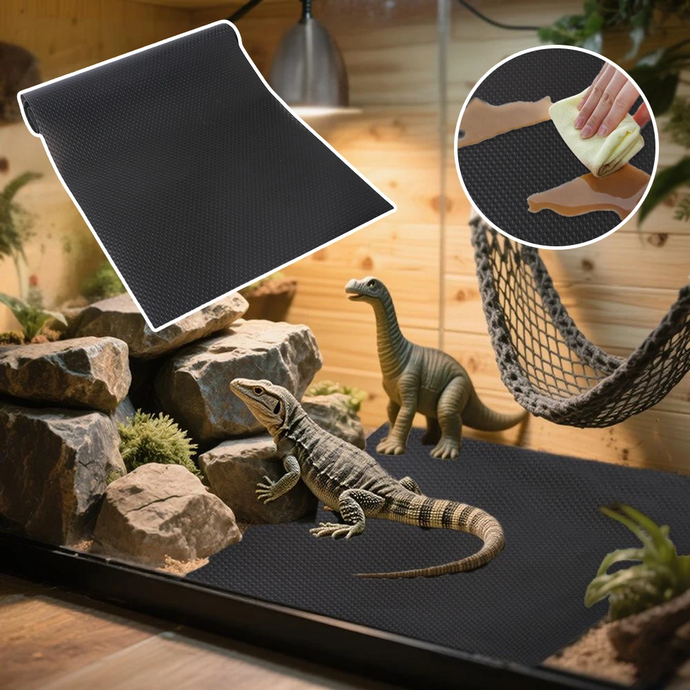 Revestimiento de terrario para reptiles, ropa de cama para tanque, dragón barbudo, leopardo, Gecko, serpiente, tortuga, fácil corte, jaula para anfibio, Base de alfombra