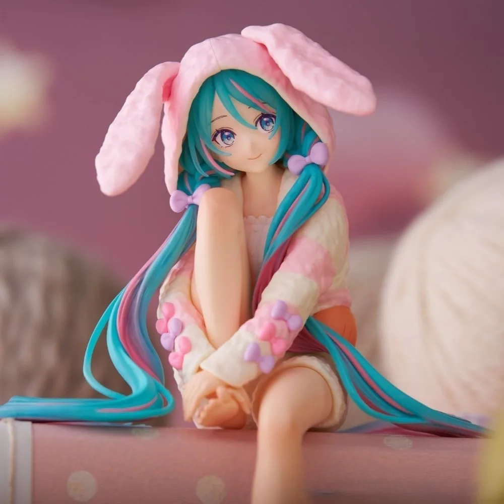 Neue 14 cm VOCALO Anime Hatsune Miku Action Figure Kaninchen Ohr Pyjamas Miku Figuren Auto Dekoration Puppe Modell Kinder Spielzeug Fans geschenk