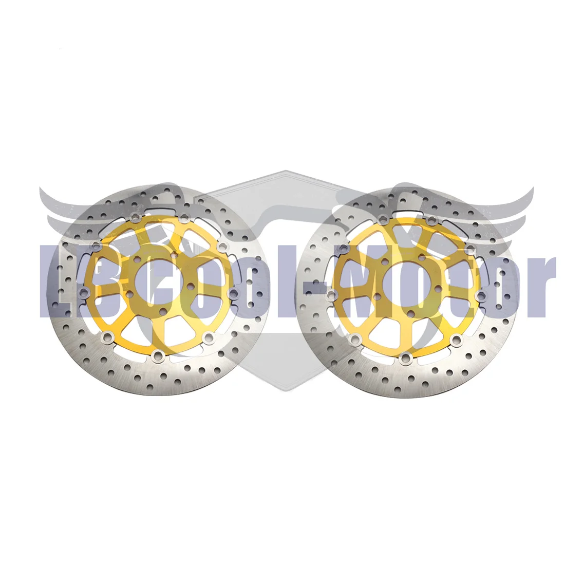 Black/Gold Front Wheel Brake Discs Rotors For SUZUKI GSX1300R Hayabusa 1999-2007 GSX1400 2001-2007