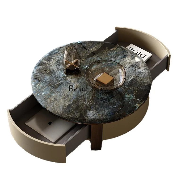 

Round coffee table modern simple marble living room home