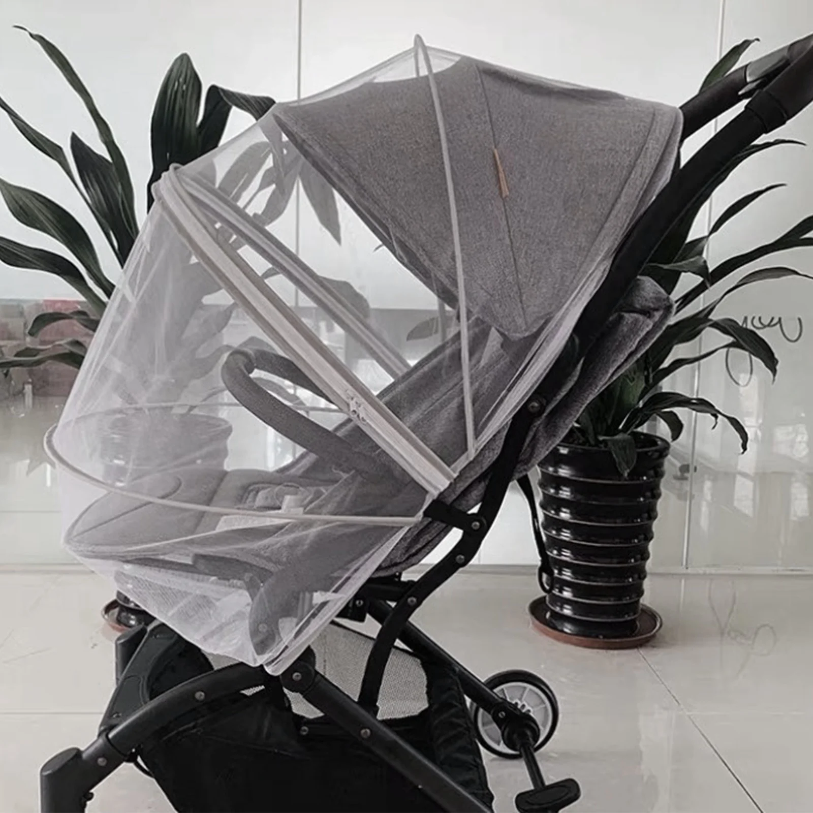 

Baby Stroller Mosquito Net Full Cover Stretchable Breathable Mesh Netting Universal Stroller Netting for Travel