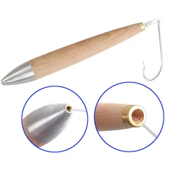 4 or 6 or 8 Inches Rigged Plugs Lead Head Wooden Natural Cedar Wahoo Tuna Mahi Trolling Lures Saltwater Boat Fishing