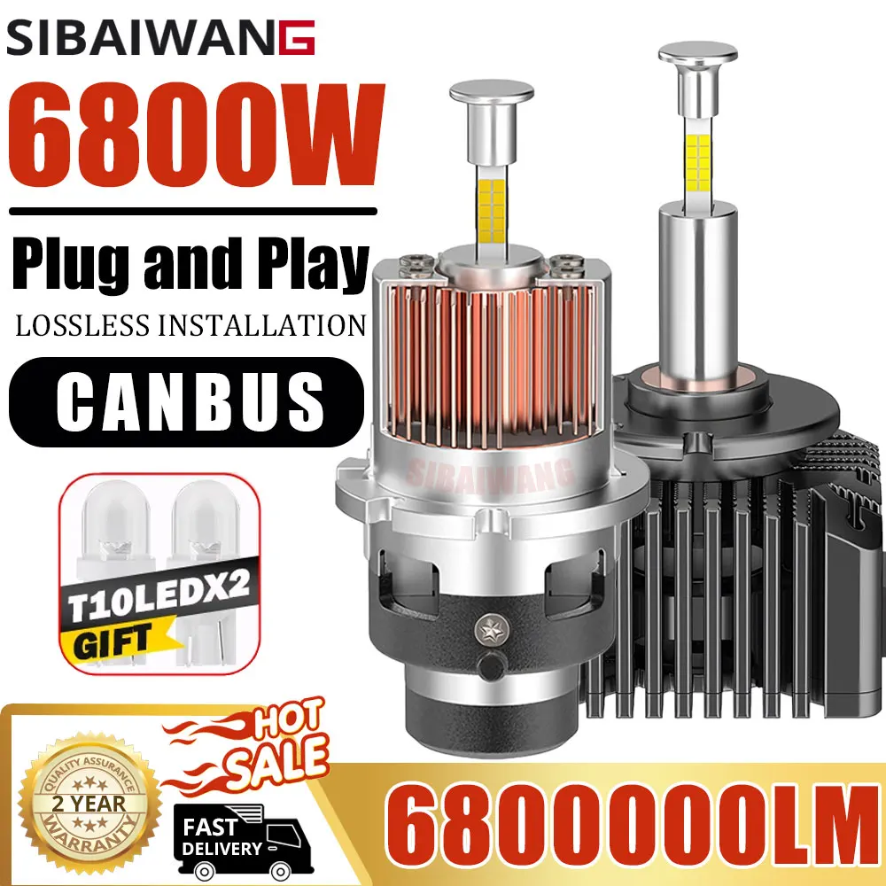 

Светодиодные лампы для фар D2S D4S Canbus, D1S D3S, мощные 4800 Вт, 1:1 Plug and Play, D2R D4R D5S D8S, турбо-противотуманные фары