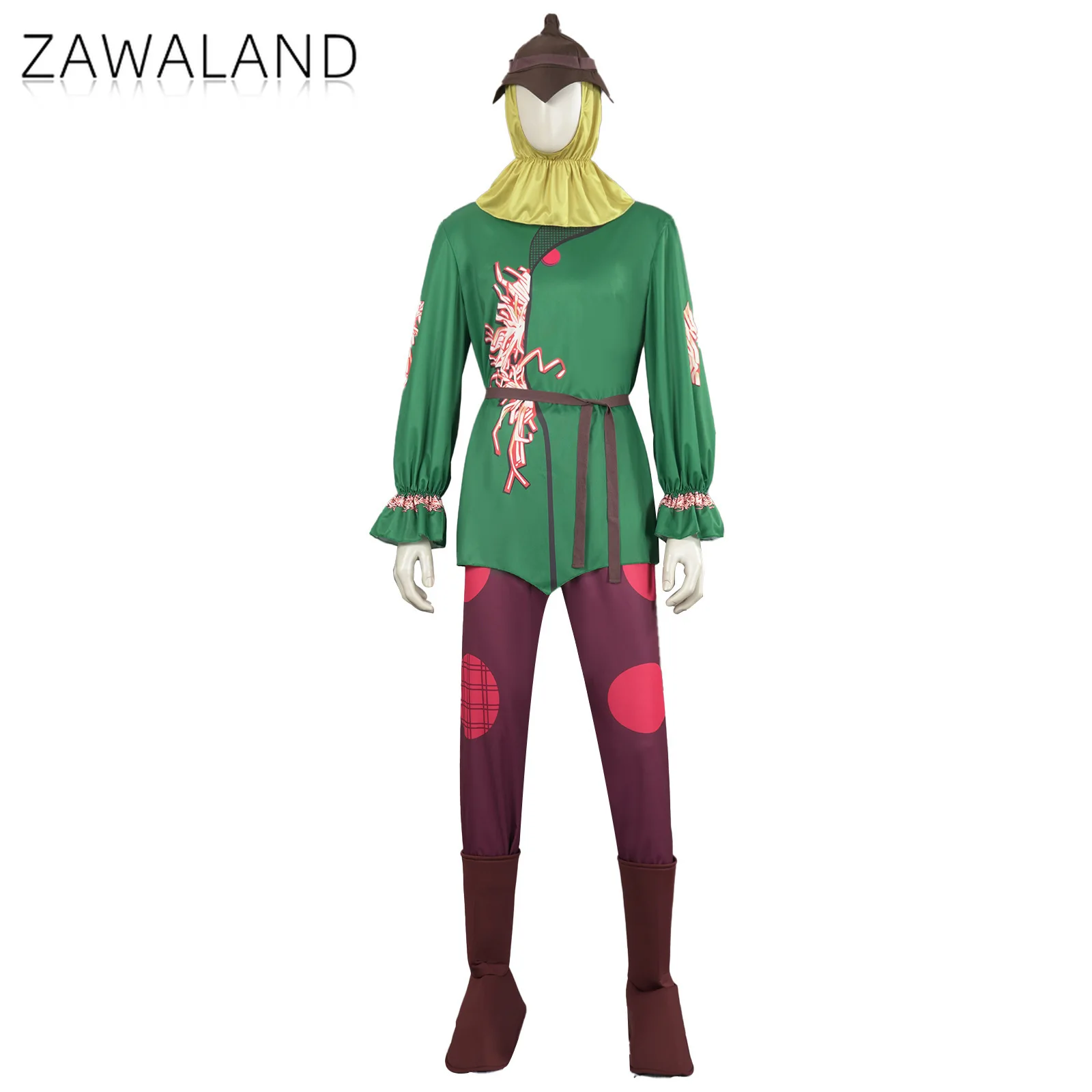 

Соломенный мужской костюм для косплея, унисекс, полный комплект одежды с длинными рукавами, наряд для выступления на Хэллоуин, сказочное платье, аксессуары