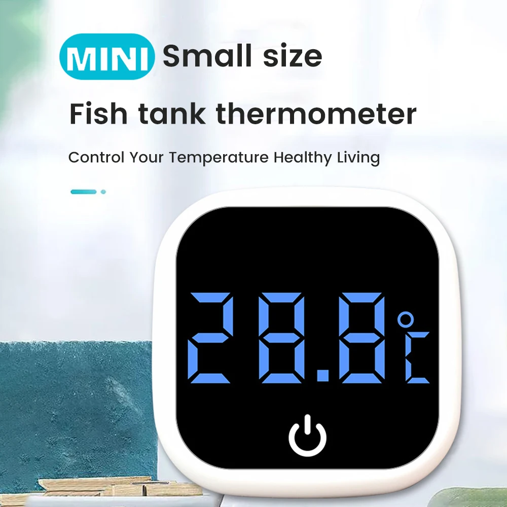 Fish Tank Thermometer High-precision Led Digital Display Electronic Aquarium Thermometer Tester Meter Gauge Type-C Rechargeable