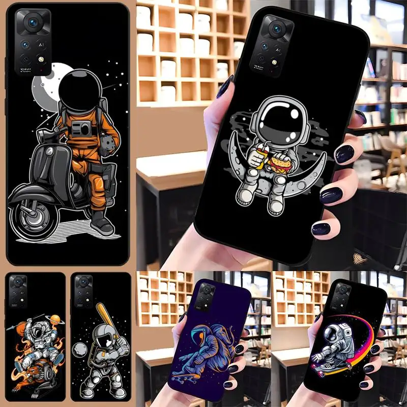 Cool Planet Astronaut Phone Case Funda For Redmi Note 11 10 9 8 6 Pro 10T 9S 8T 7 5A 5 4 Macia Shockproof Cover Shell