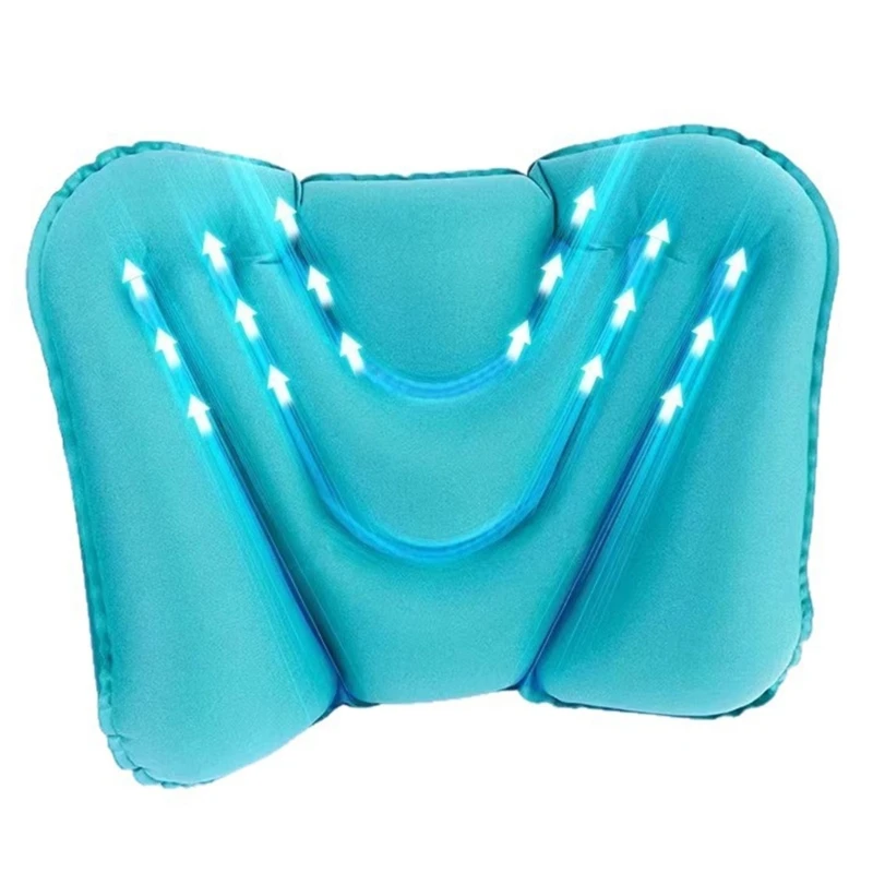 E8BD Ergonomic Back Support Cushion Press-To-Inflate Lumbar Pillow For Driving And Desk Chairs Sitting Airplanes Travel