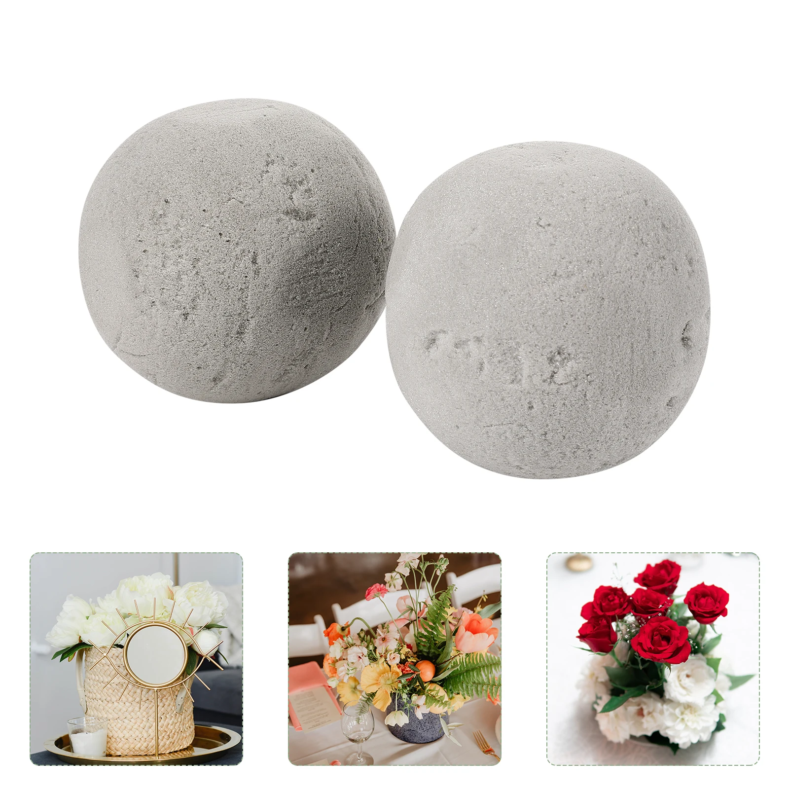 

2Pcs Flower Arrangement Foam Spherical Floral Ball Strong Practical Eco Friendly Flower Mud Supplies for Garden