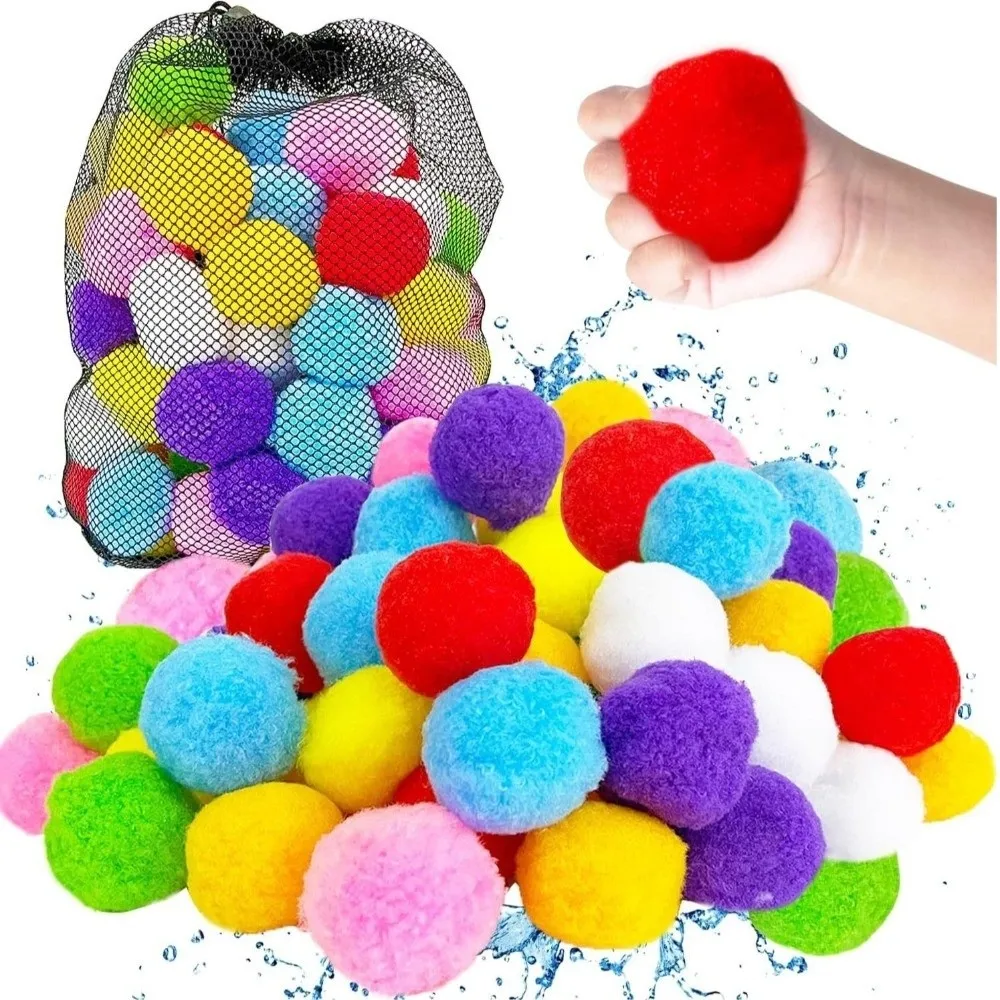 60 pçs bolas de esponja de água coloridas hidratação rápida não cravar bolas de imersão de água reutilizáveis balões de água de esponja
