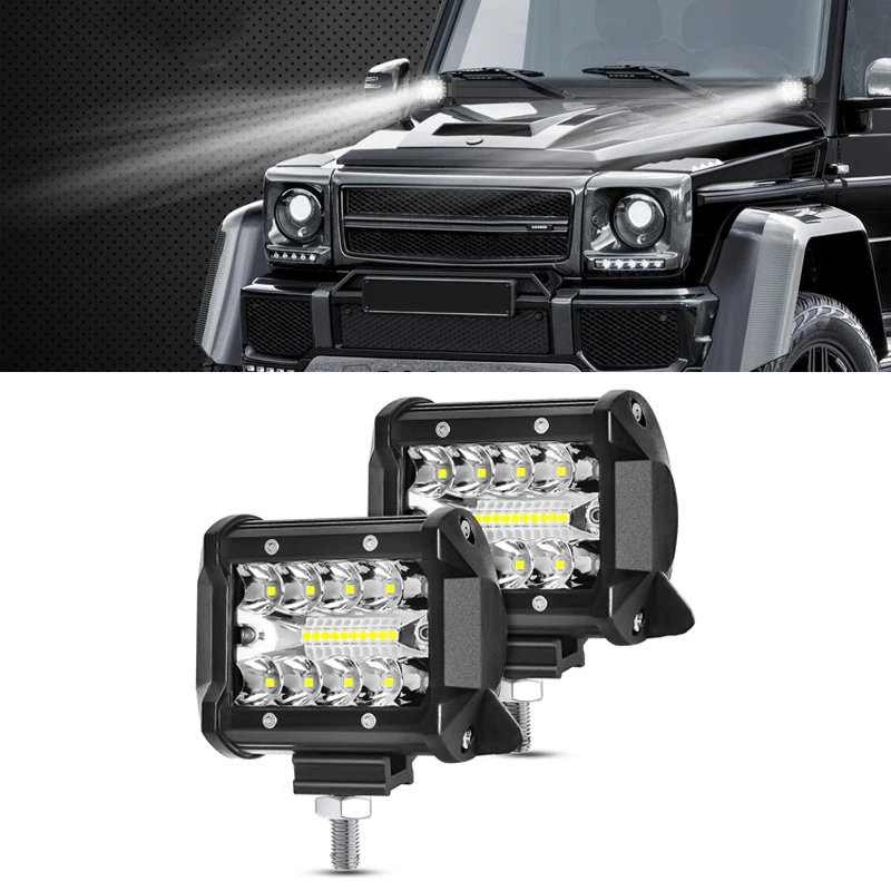 

2PCS/1PCS 12v Offroad Spot Flood Combo Work Light LED Light Bar Superbright 6000K for Car SUV 4x4 Boat ATV Barra LED Headlights