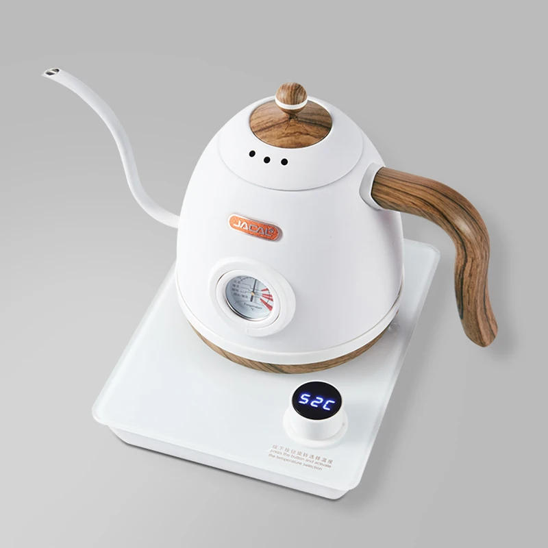 800ml ไฟฟ้ากาต้มน้ํา GOOSENECK กาแฟหม้ออุณหภูมิควบคุมกาต้มน้ํากาน้ําชาสแตนเลสพร้อมเครื่องวัดอุณหภูมิ 220V