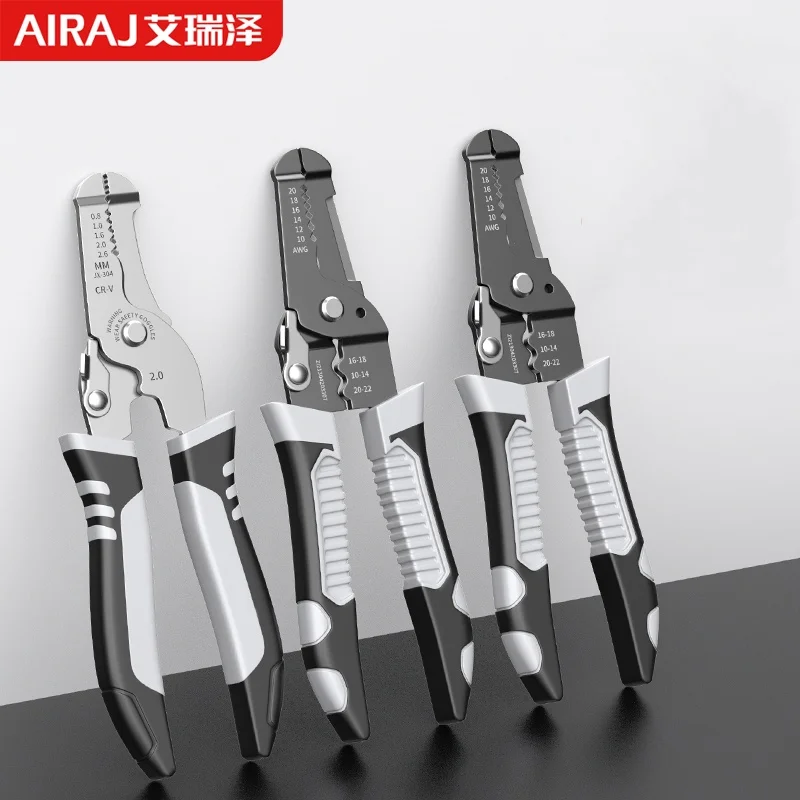 AIRAJ Wire Stripper Decrustation Pliers Crimper Cable Stripper Cutter Multifunctional Wire Repair Tool Pliers Hand Tools