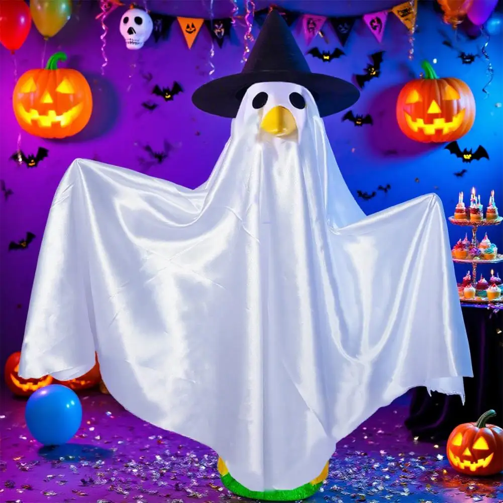 

Ghost Goose Halloween Costume Halloween Goose Outfit Spooky Ghost Goose Costume with Witch Hat for Halloween Porch