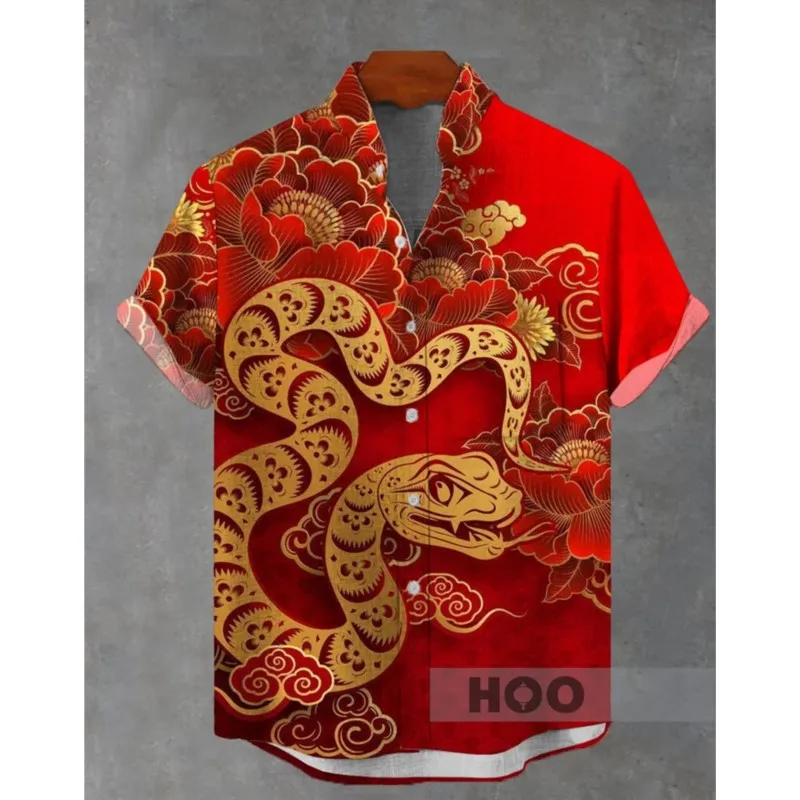 

2025 Men's Shirt 3D Printed Short Sleeve Shirt Summer Fashion Men's Clothing Loose Hawaiian Shirt Linen Camisa Social Masculinas
