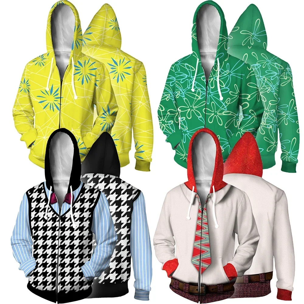 

Movie Inside Out 2 Joy Disgust Anger Fear Cosplay Costume Unisex Hoodie Sweatshirt Zipper Hoodies Jacket Coat Halloween Clothes