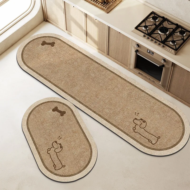 

Kitchen Floor Mat Dirt-resistant Waterproof Washable Carpet Non-slip PVC Leather Foot Mat Animal Pattern Long Size Rugs