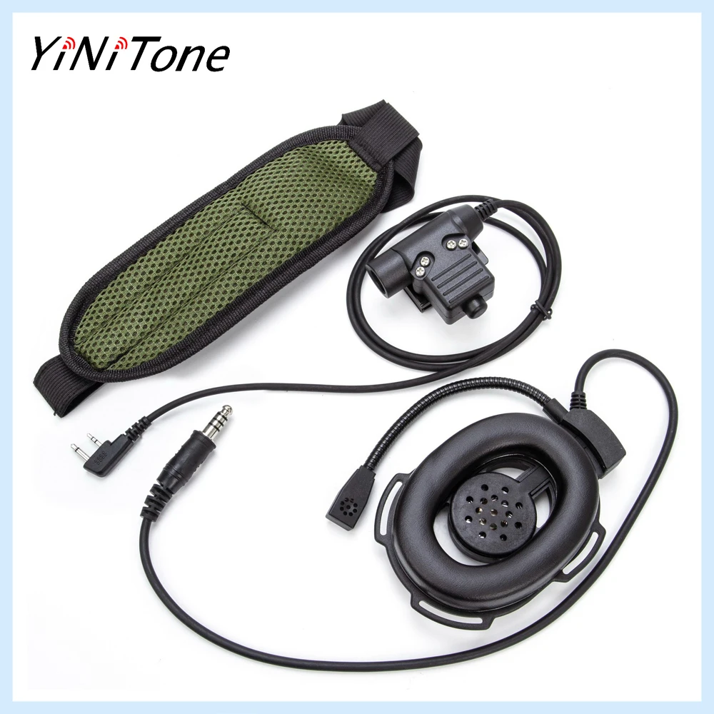 

Black HD01 Bowman Elite II Ham Radio 7.1mm Headset Microphone with U94 PTT Adapter for Icom V8 V80 V82