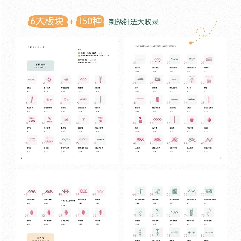 New Flowers Grass Pattern Embroidery Thread Crochet Book DIY Embroidery Stitching And Techniques Tutorial Book