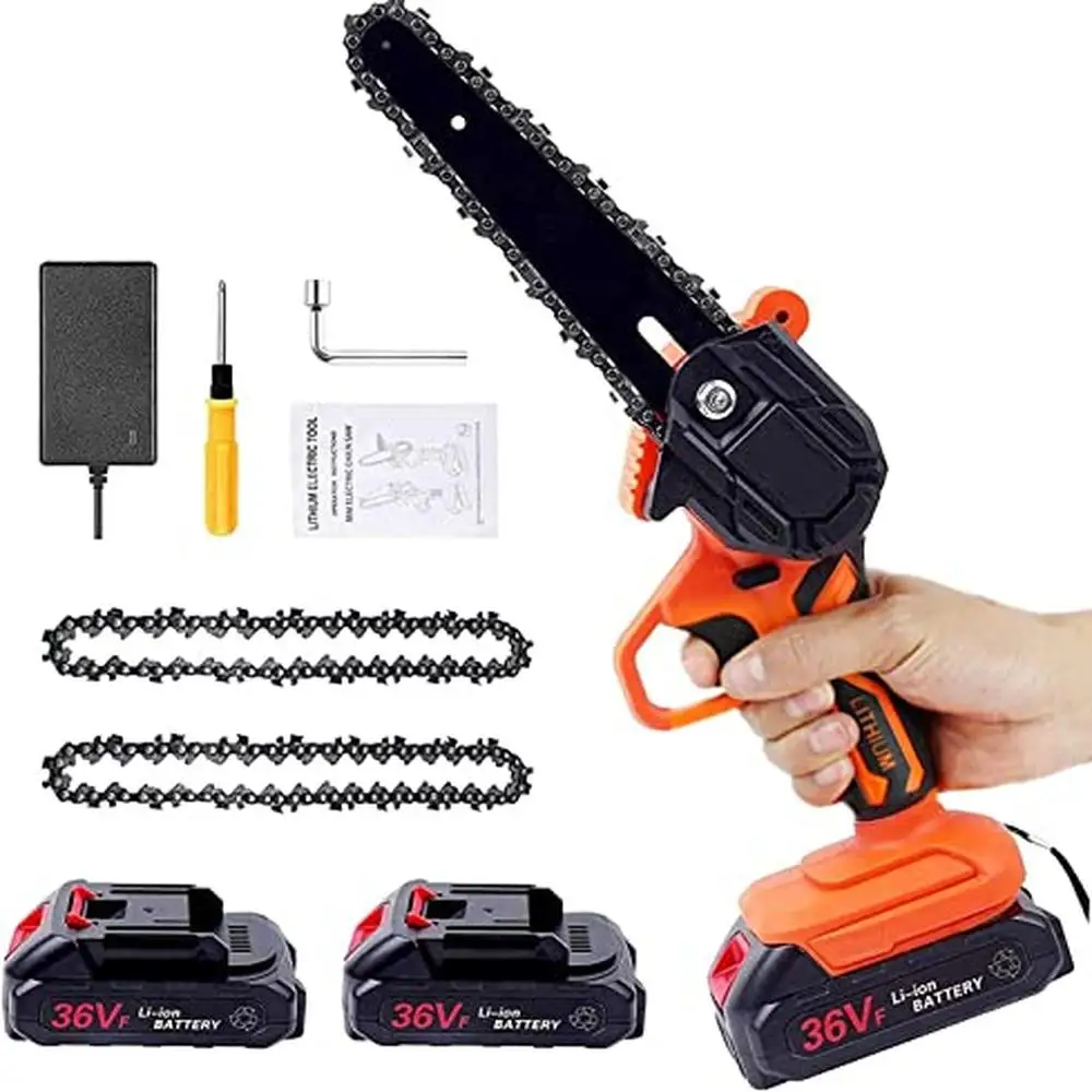 

Compact Cordless Chainsaw 6 Inch Battery Operated Pruning Saw Portable Electric Chainsaw Garden Tool