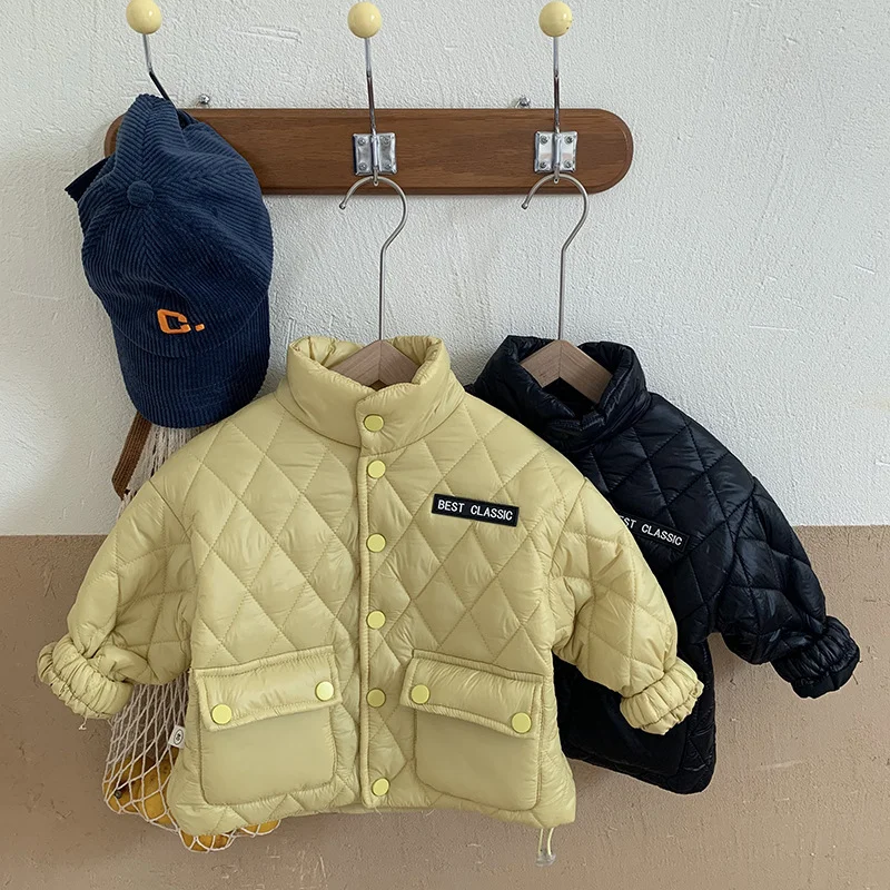 Winter Baby Boys Quilted Cotton Jacket Children Clothing Toddler Girls Sandwich Cotton Coat Kids Classic Workwear Jacket Outwear