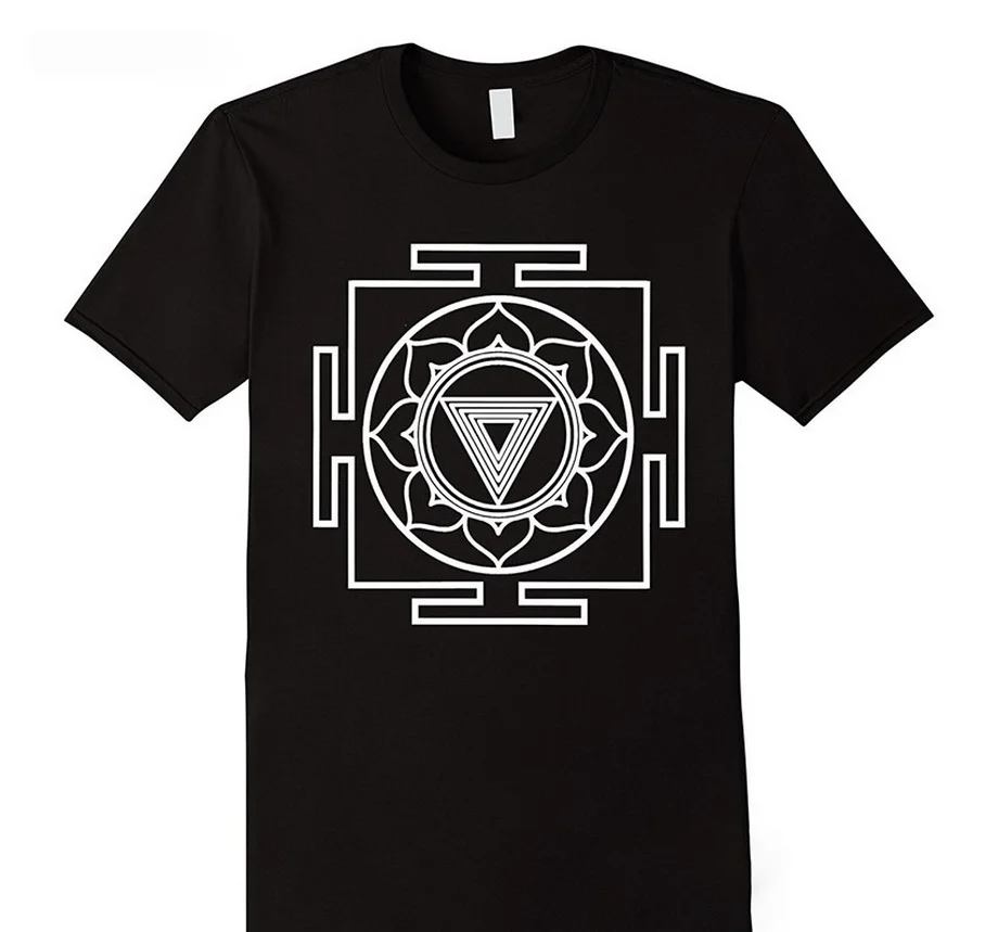 Kali Yantra Symbol T-shirt Goddess Hindu Hinduism Yogatraining Full-figured T Shirt Novelty Cool Tops Men's Short Sleeve Tshirt