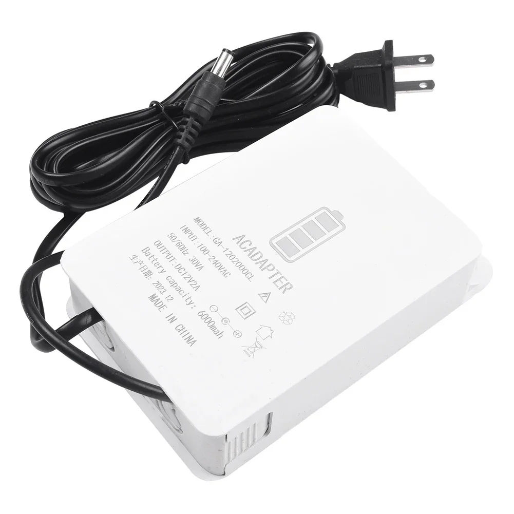 1pc 12V-2A White Uninterruptible Power Supply Adapter Mini UPS Battery Backup Interface 6000mAh Built-in Battery Instrument Part