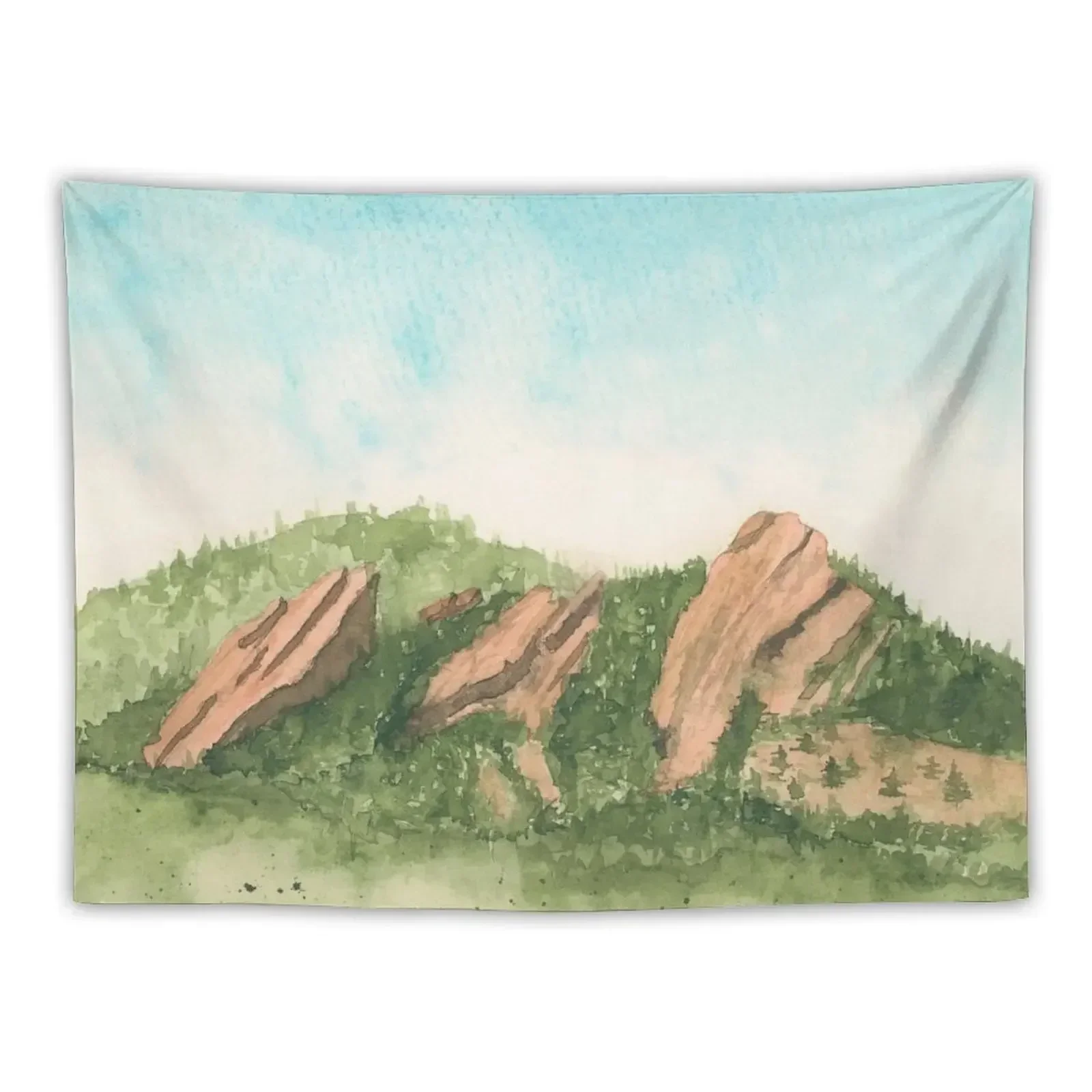 Flatirons Watercolor Tapestry Decorative Wall Aesthetic Room Decors Tapestry