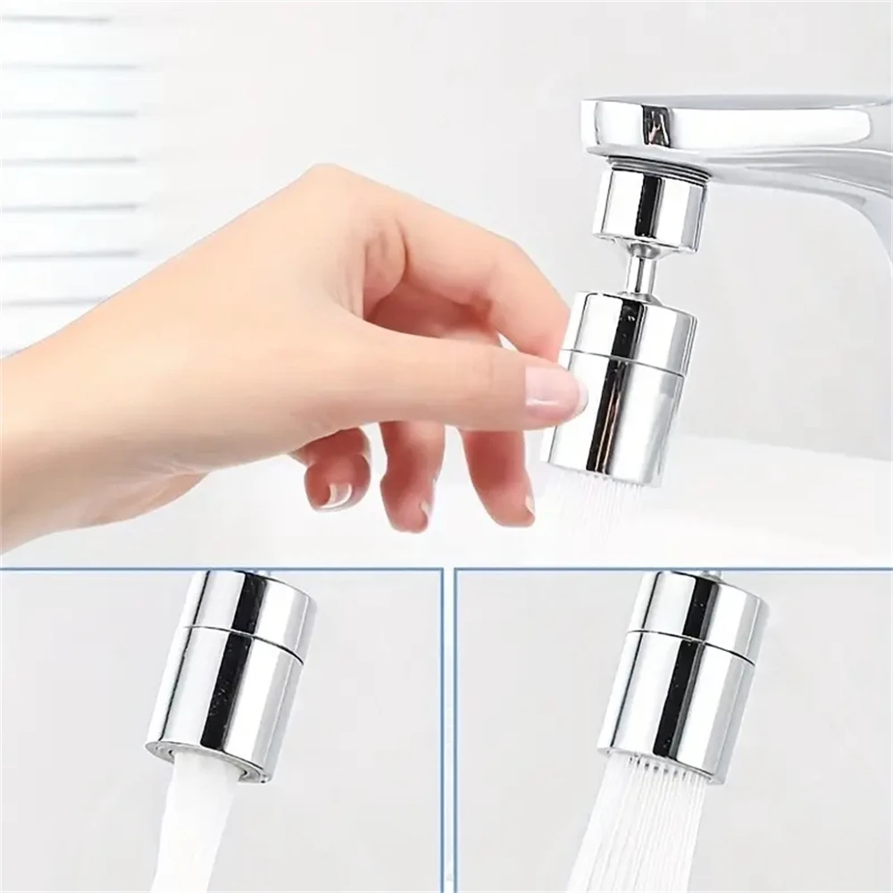720° Rotary Kitchen Faucet Spray Head Filter Tap Washbasin Splash Proof Adapter 2 Modes Adjustable Kitchen Sink Faucet Aerator