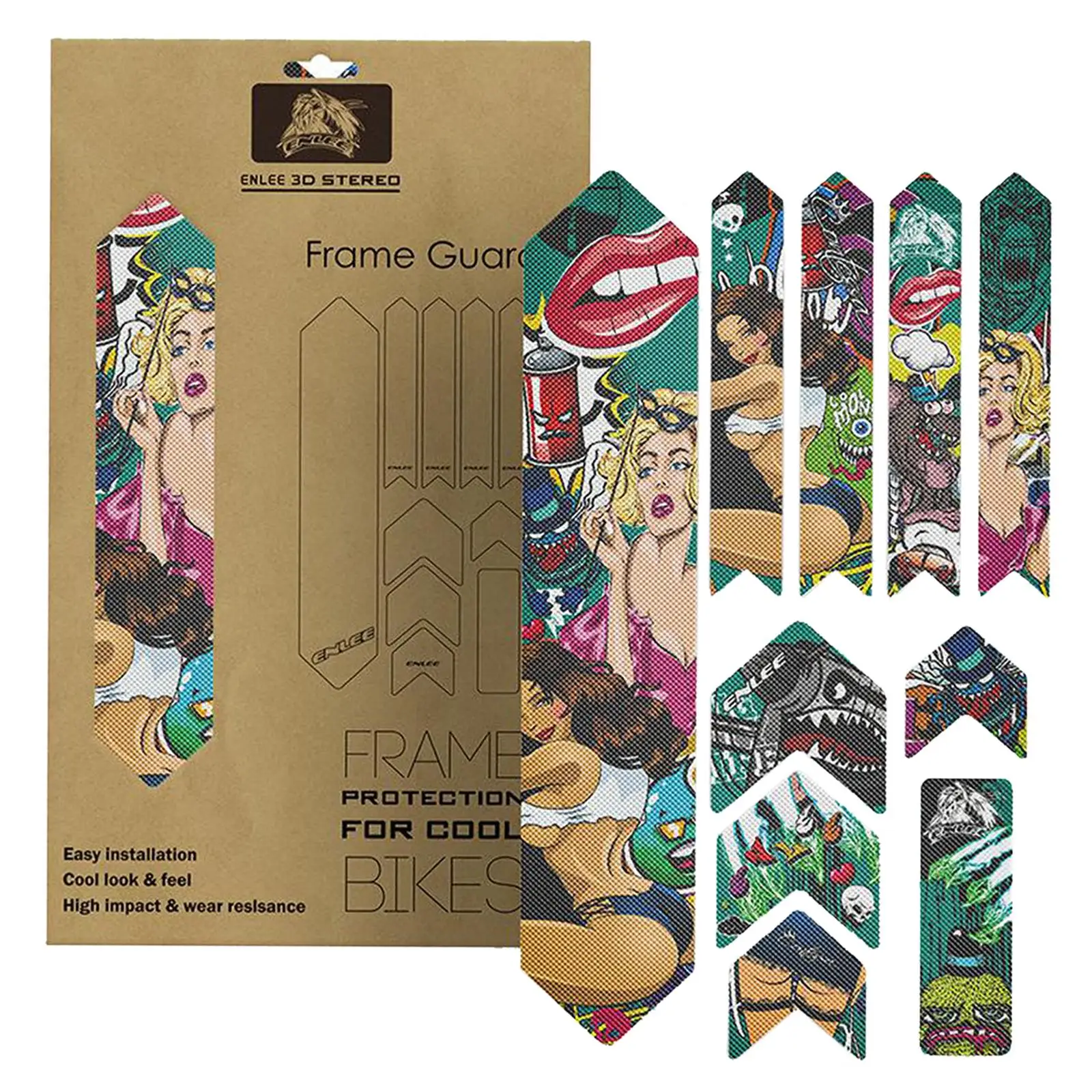พรีเมี่ยมตัวป้องกันเฟรมจักรยานภูเขาสติ๊กเกอร์สติ๊กเกอร์ฟิล์มป้องกัน