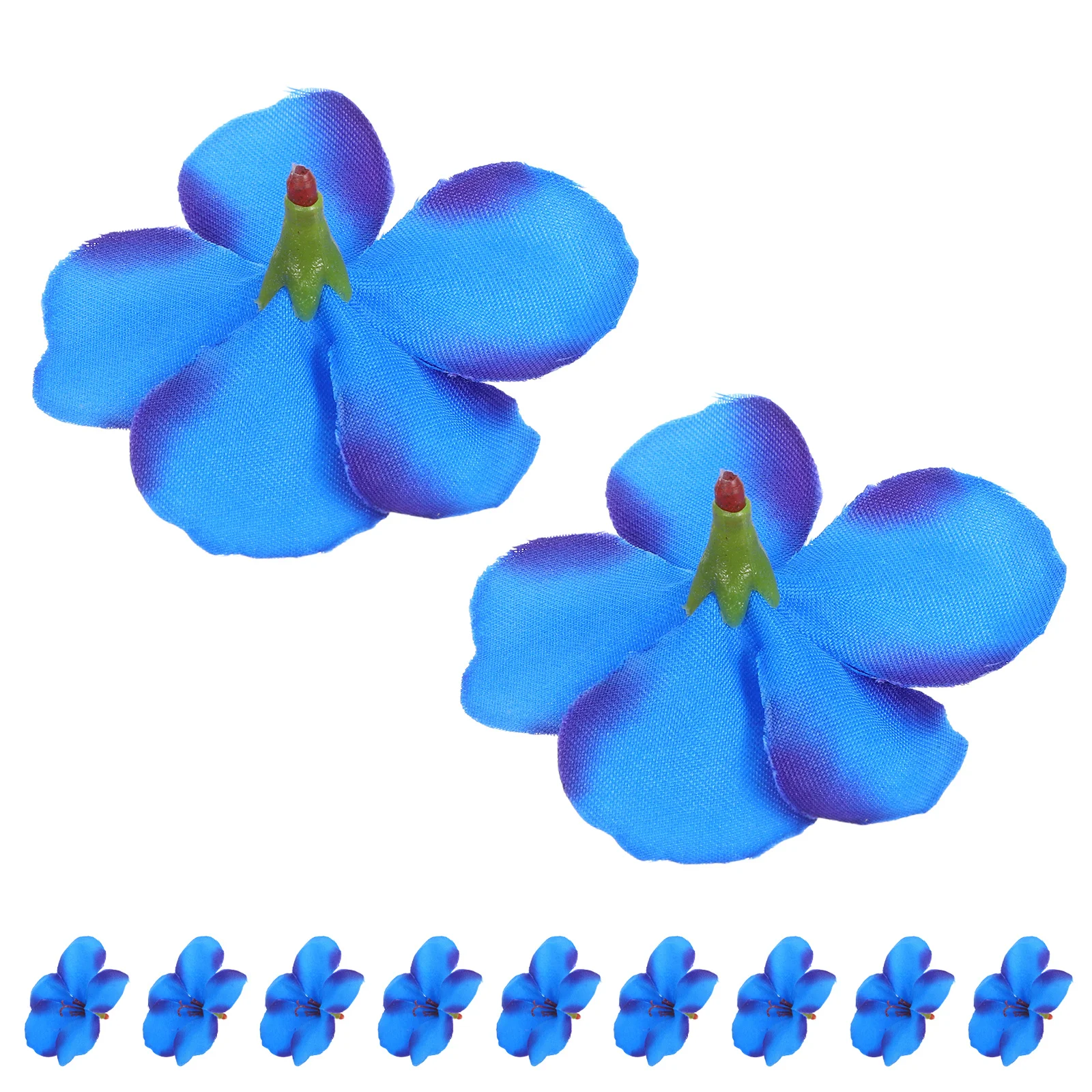 

100pcs Artificial Orchid Flowers Blue Fake Flower Heads For Wedding Diy Craft Party Decoration Faux Orchids Sewing Applique
