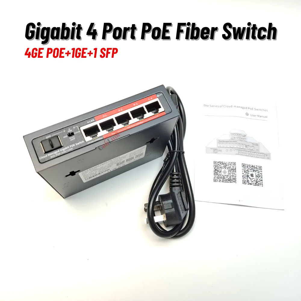 Gigabit 4 Port PoE Switch Built-in Power 52W 48V Ethernet Switch Network For IP Camera & Wireless AP