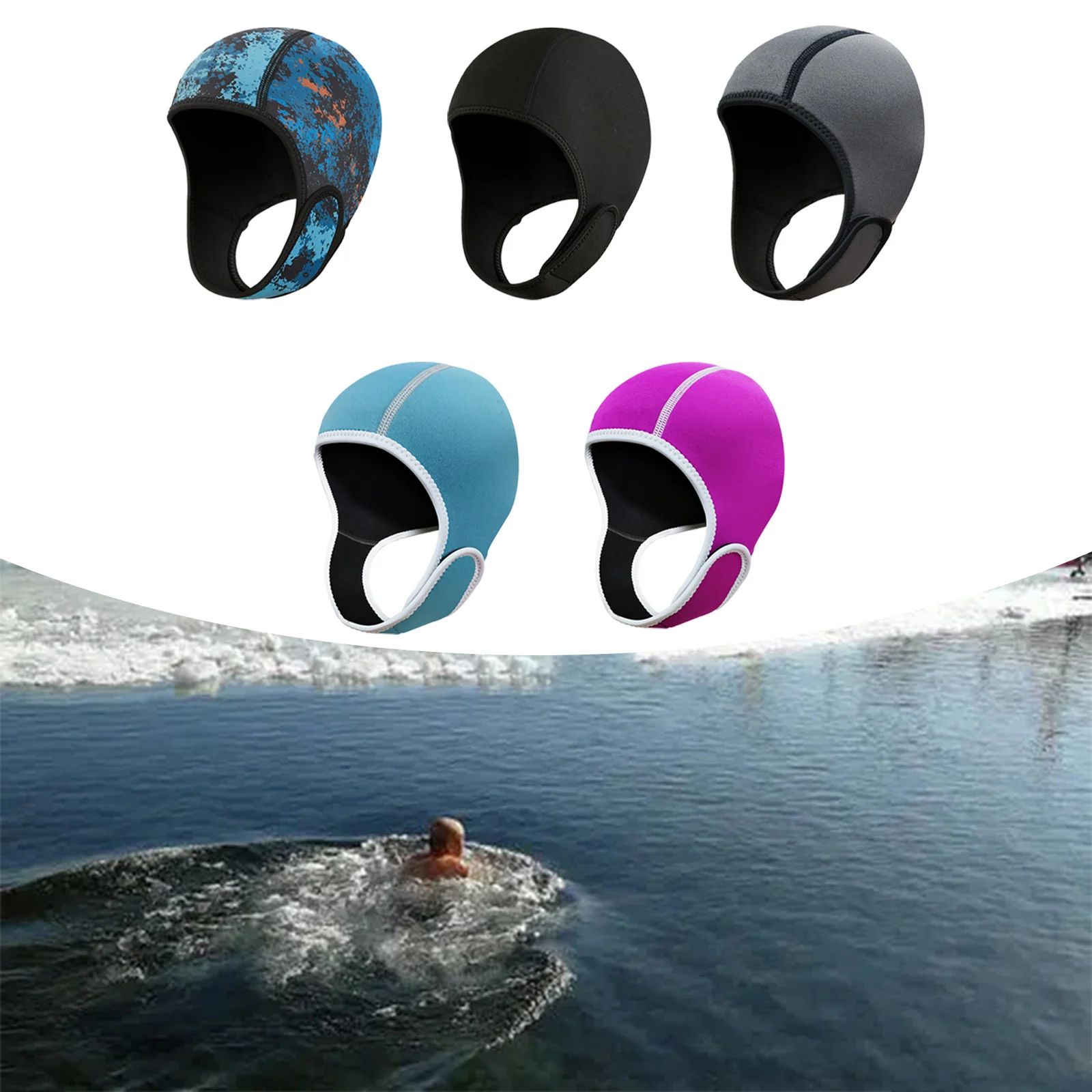 

Scuba Diving Hood Cap Dive Hood Beanie Head Cover 2mm Neoprene Wetsuit Hood Surfing Cap for Women Men Canoe Surfing Kayak